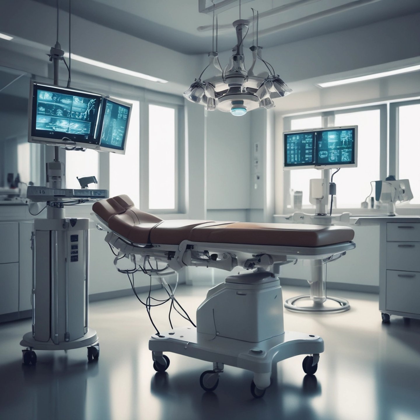 A professional setting showing a film crew capturing a medical video shoot inside a clinic environment.