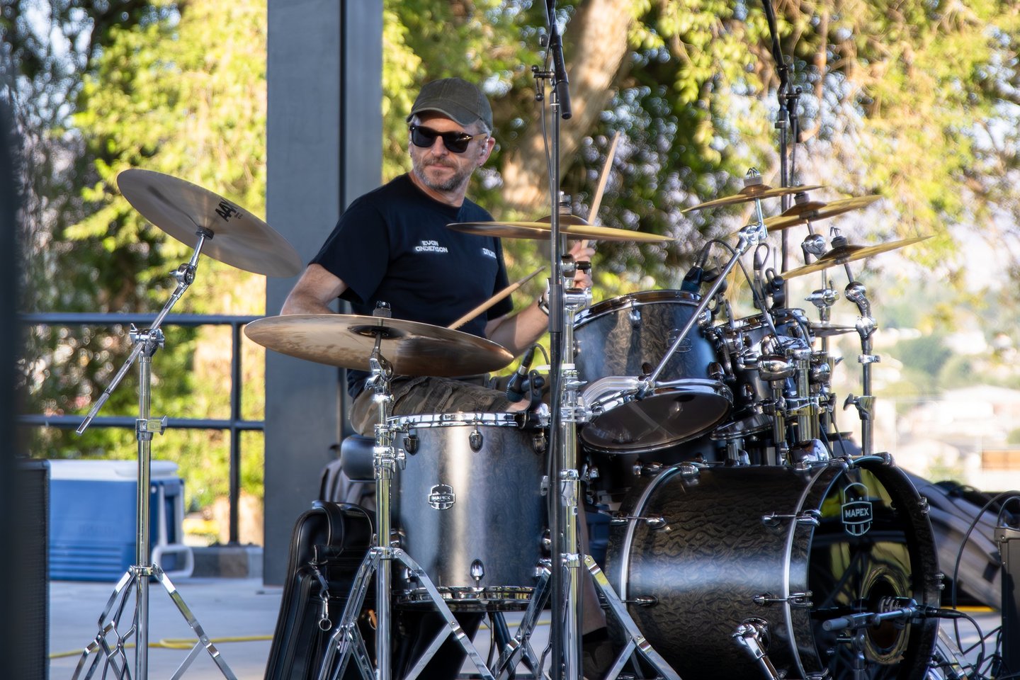 Evan playing drums