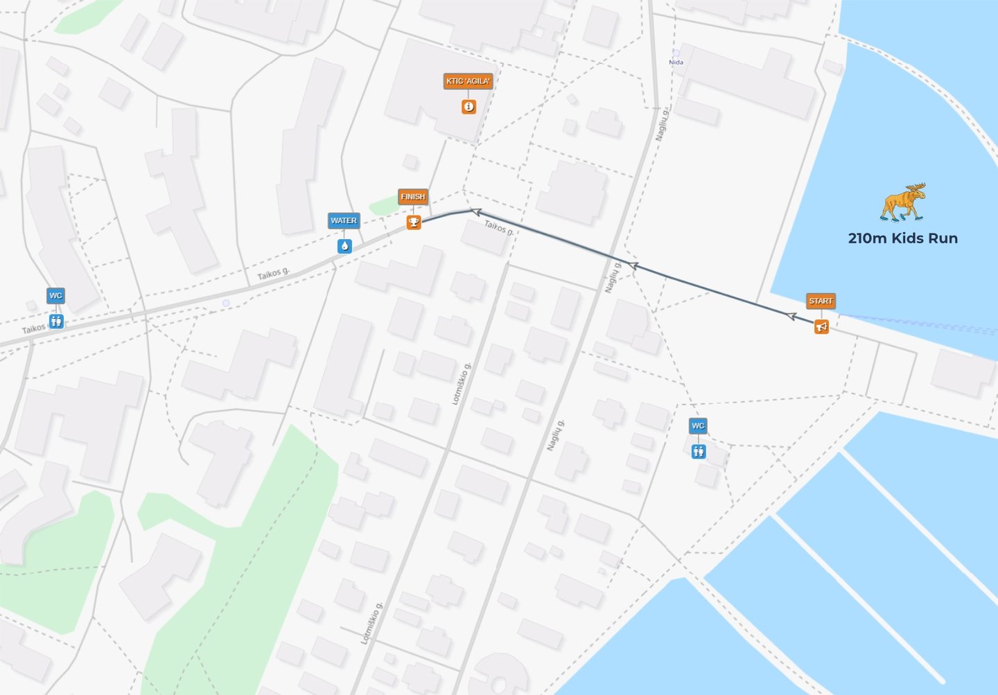 210m Kids Run Course Map