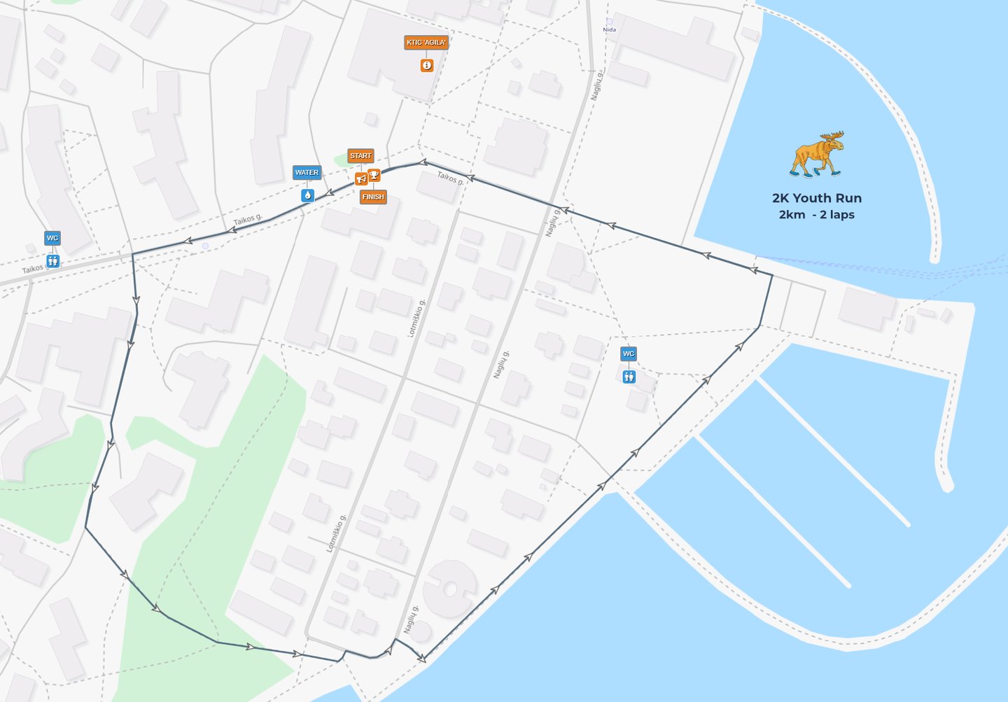 2K Youth Run Course Map