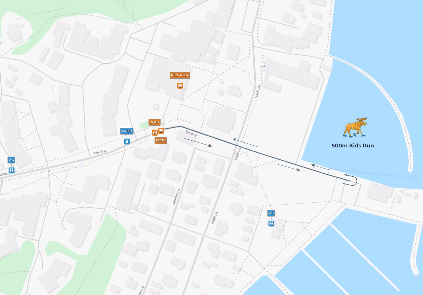 500m Kids Run Course Map