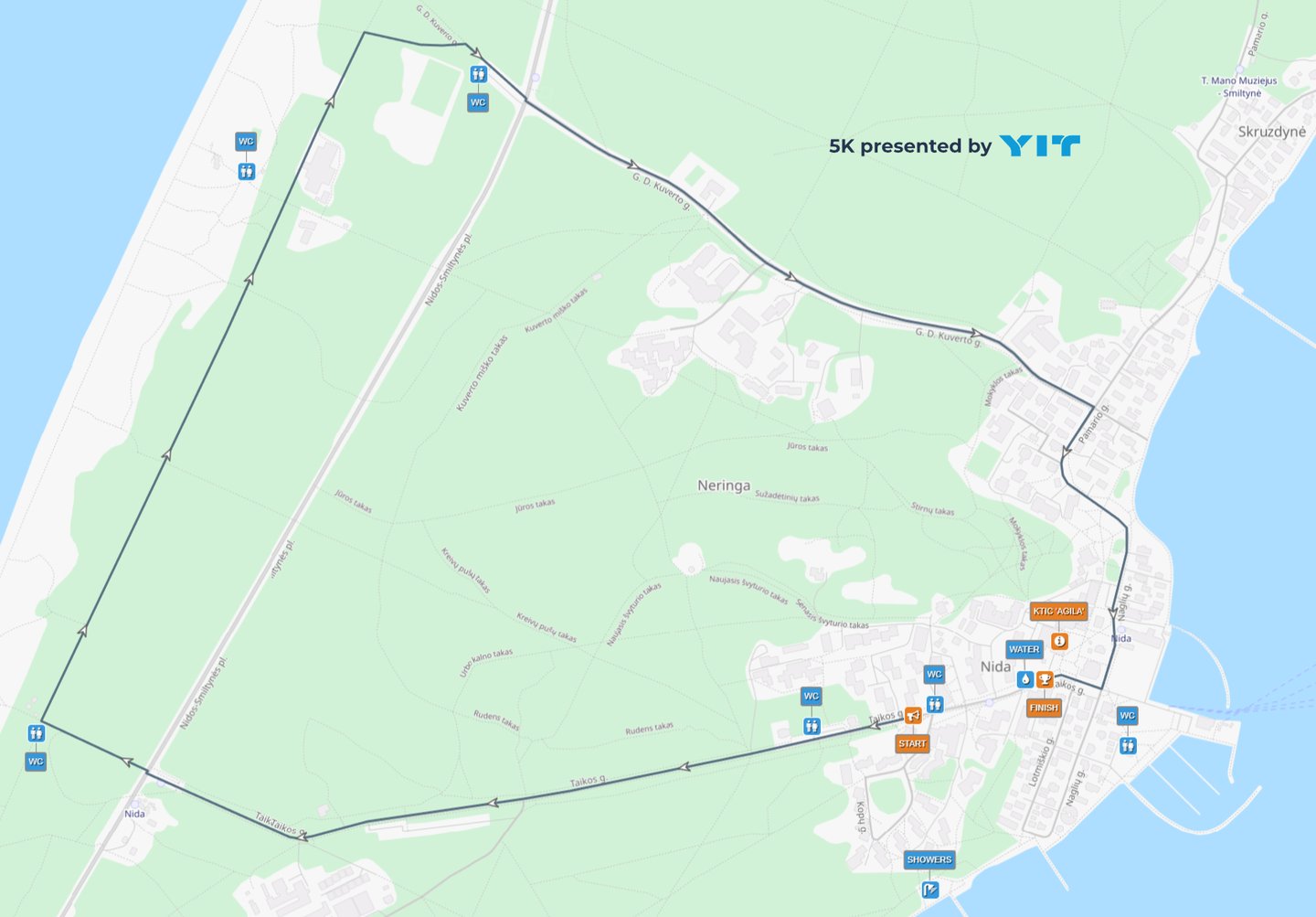 5K presented by YIT Course Map