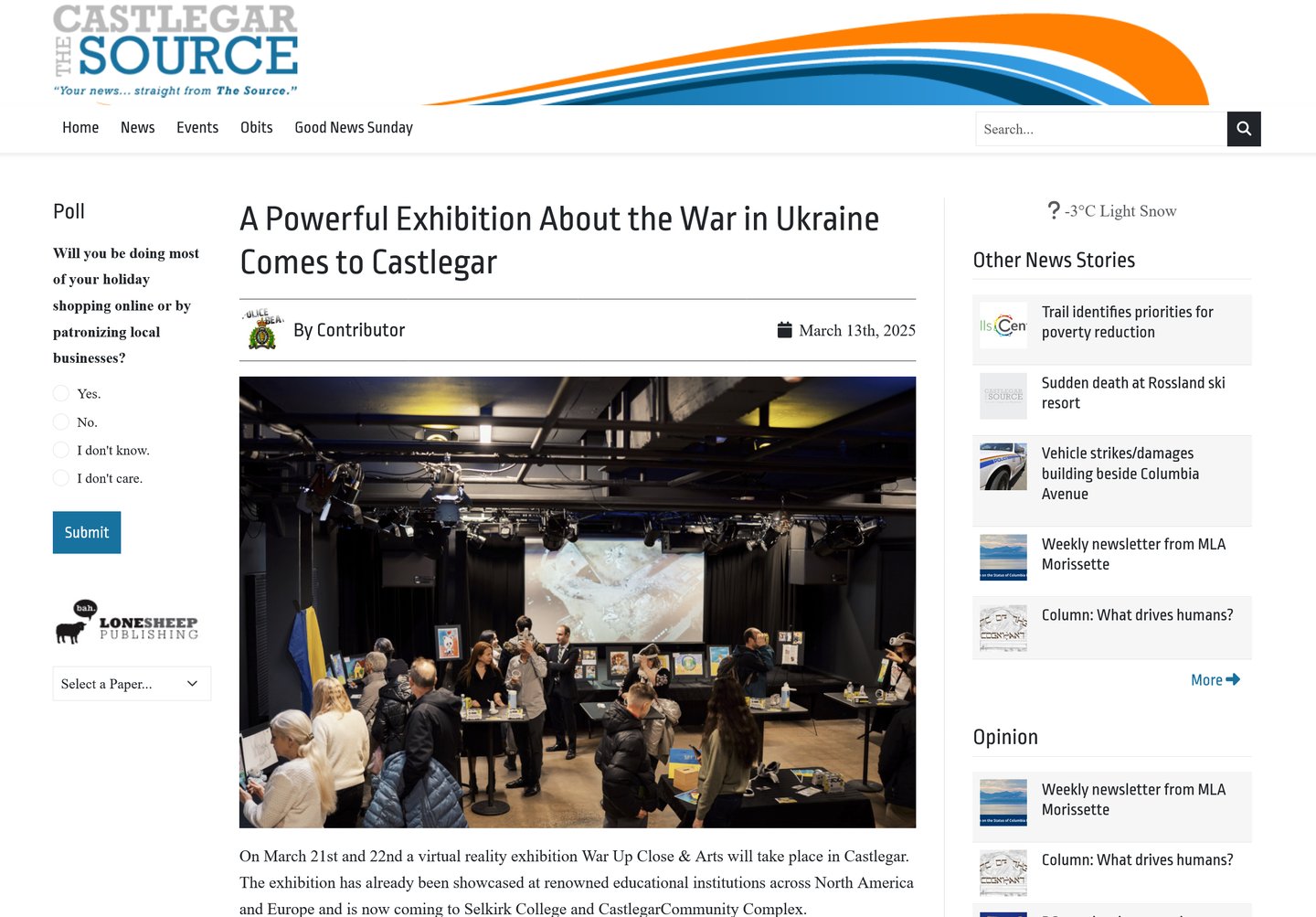 newspaper article printscreen