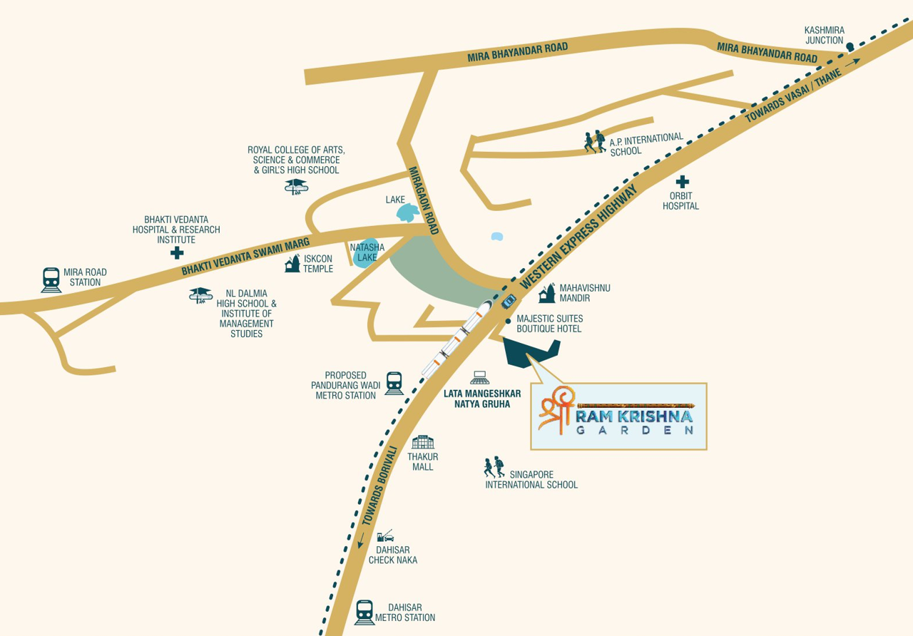 Location Shree Ram Krishna Garden Mira Road East, Sahakar Ram Krishna Garden Mira Road, Salasar Ram Krishna Garden Mira Road 