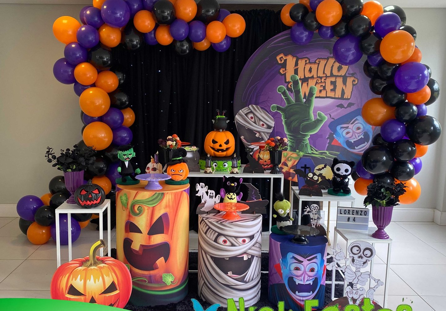 Aluguel de decoração infantil Halloween na Freguesia do Ó com mesa decorada temática