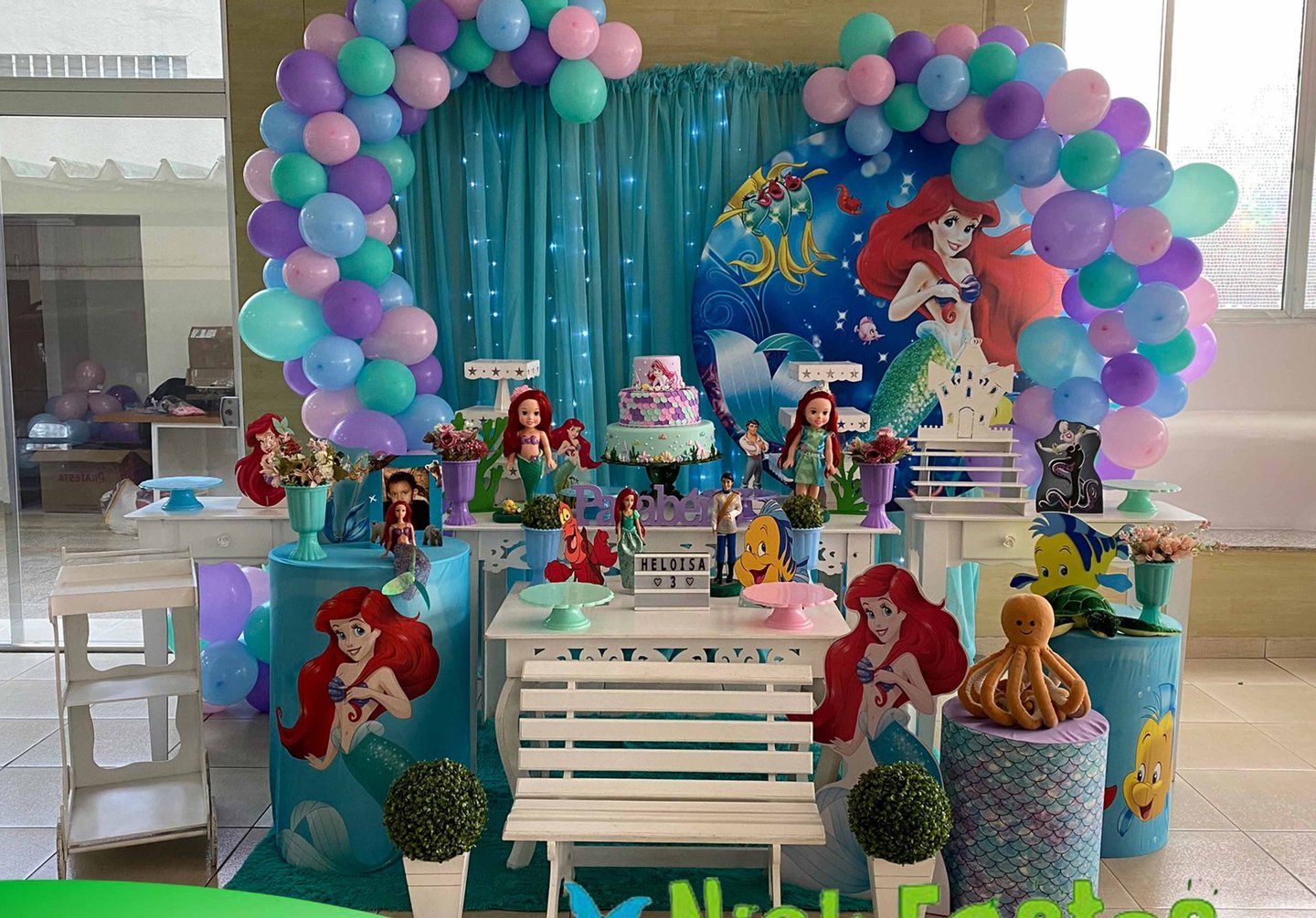 Aluguel de decoração infantil Pequena Sereia na Freguesia do Ó com mesa decorada temática