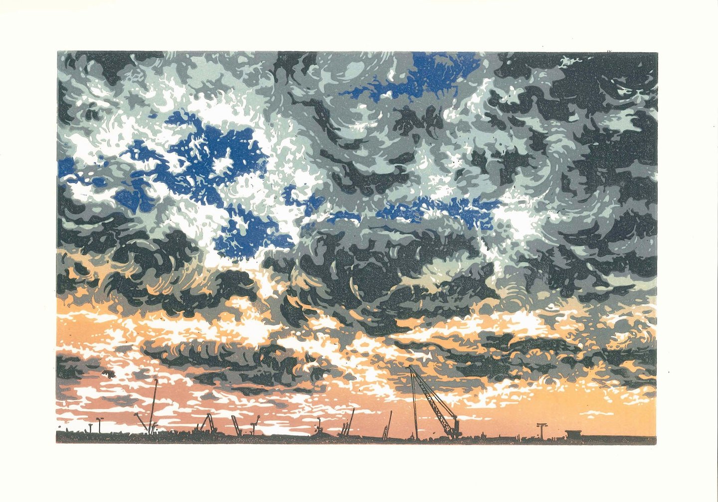 Linogravure sur papier 30 × 42 cm - © Eric Durant