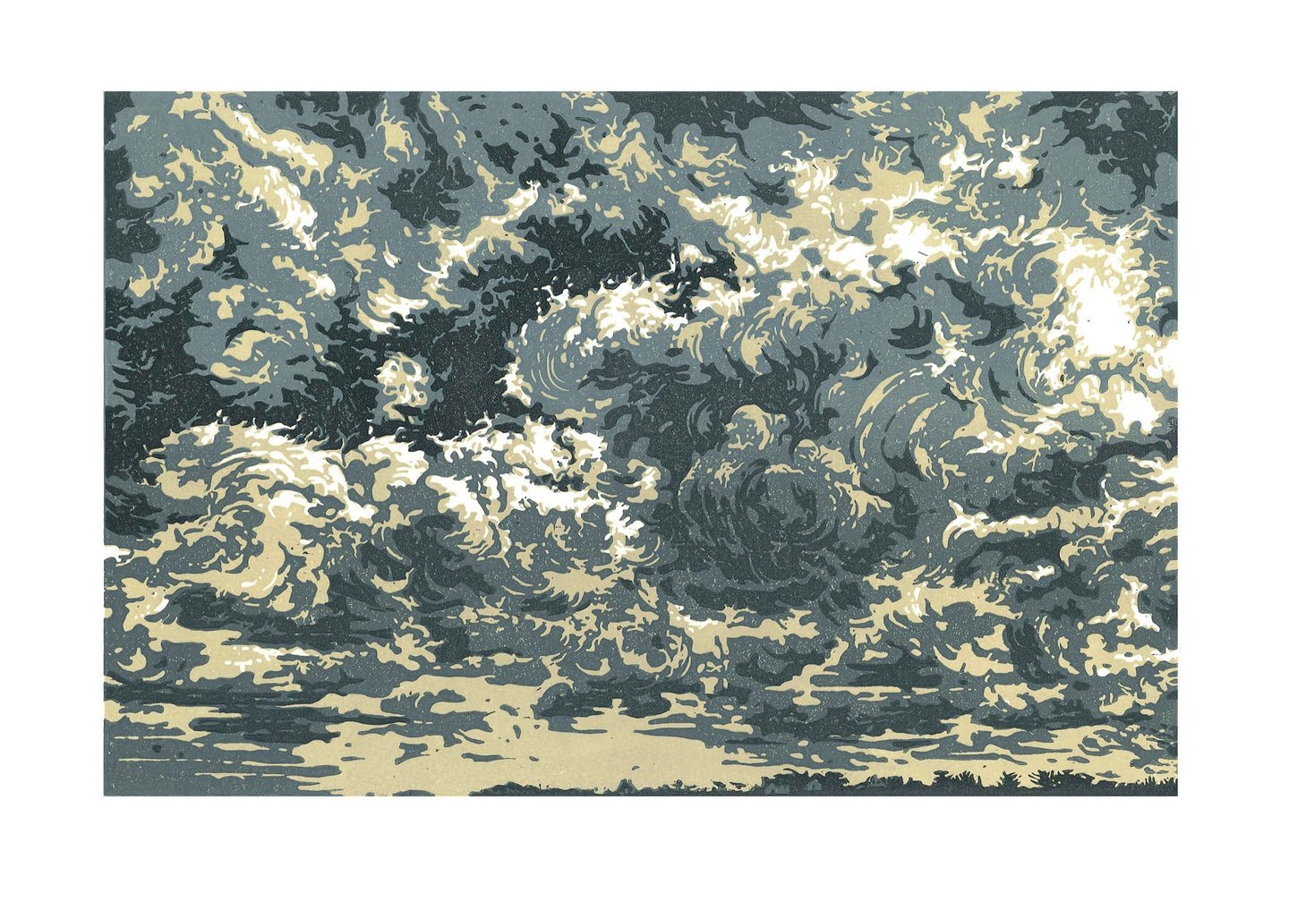 Linogravure sur papier 30 × 42 cm - © Eric Durant