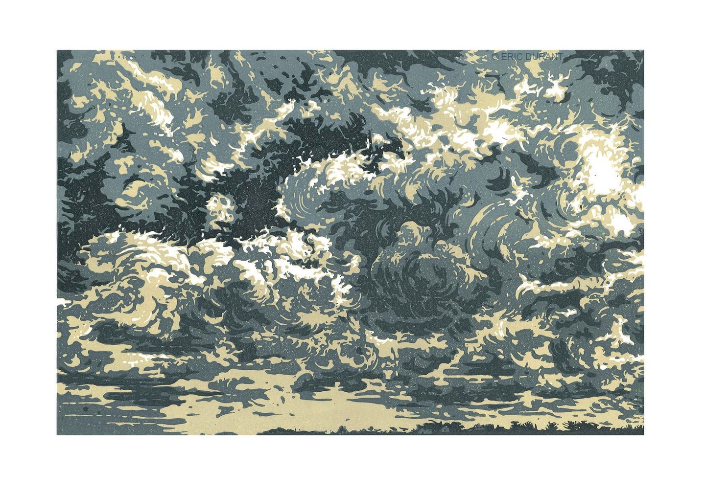 Linogravure sur papier 30 × 42 cm - © Eric Durant