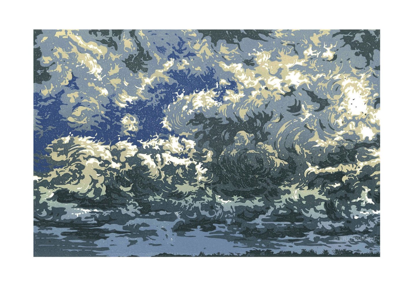 Linogravure sur papier 30 × 42 cm - © Eric Durant