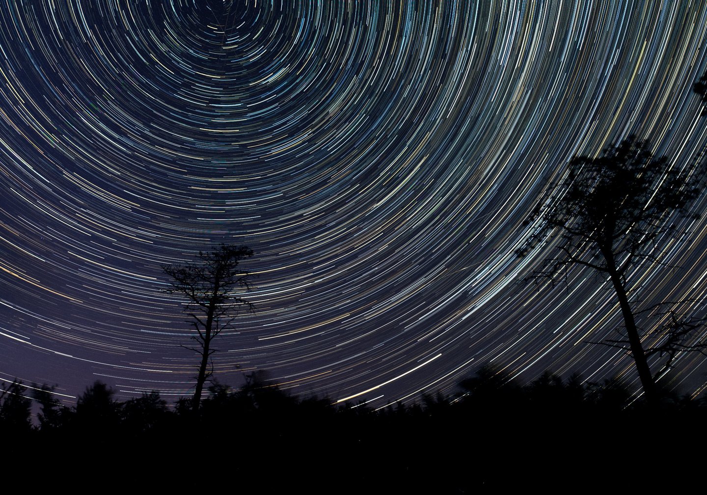 Star trails of the night sky in Ireland