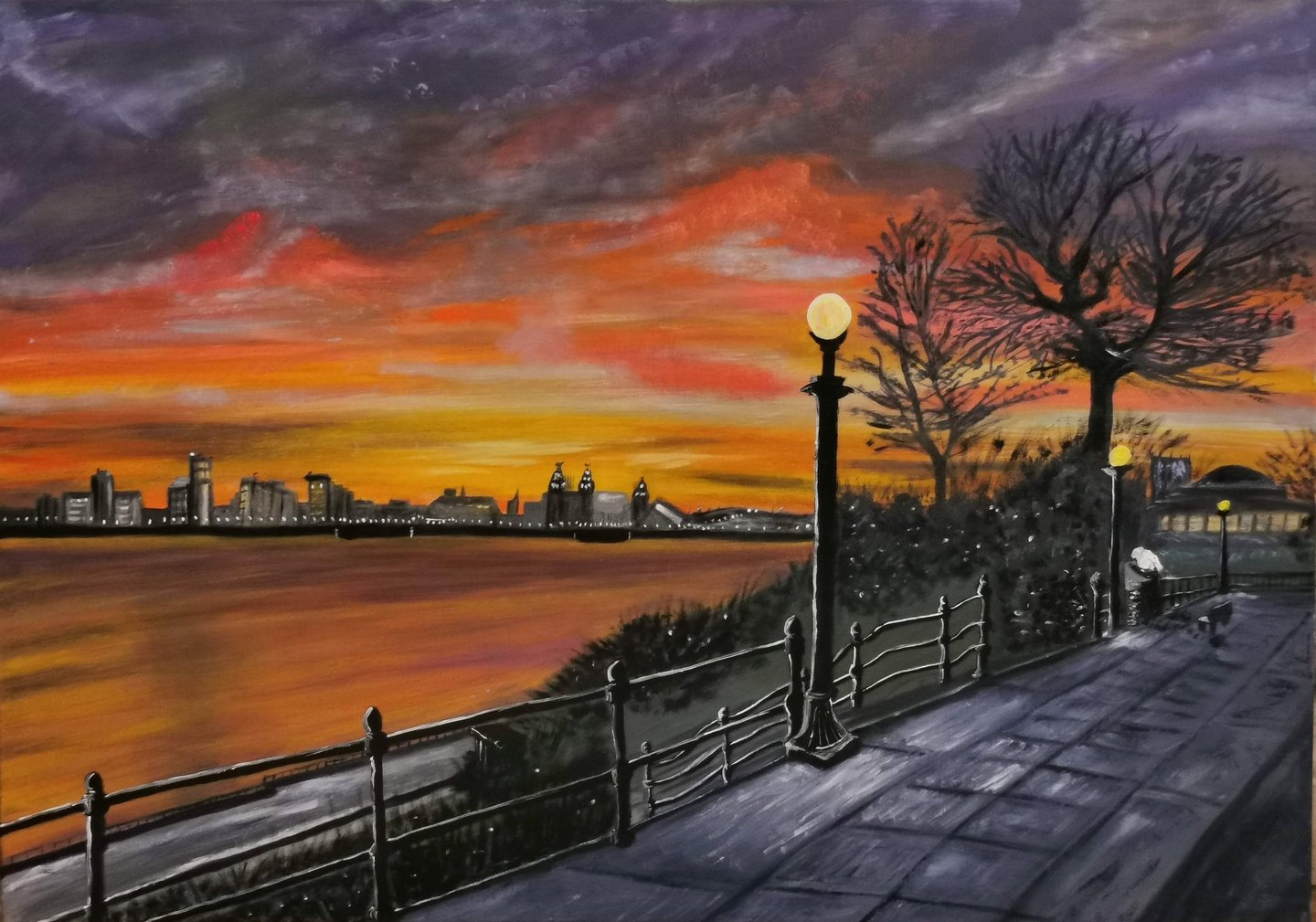 Liverpool oil painting and print - best view in the world