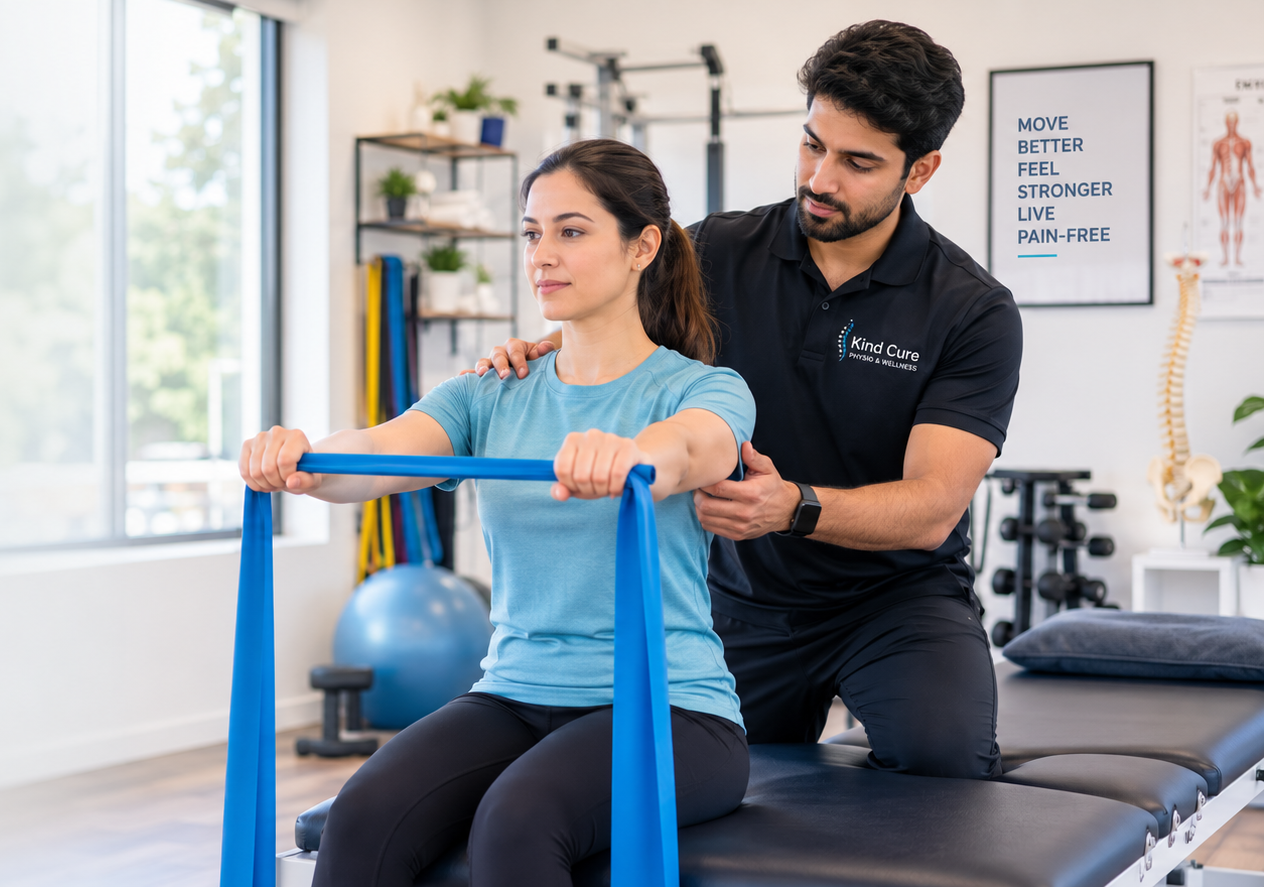 Physiotherapist providing personalized rehabilitation treatment at Kind Cure Physio and Wellness Cli