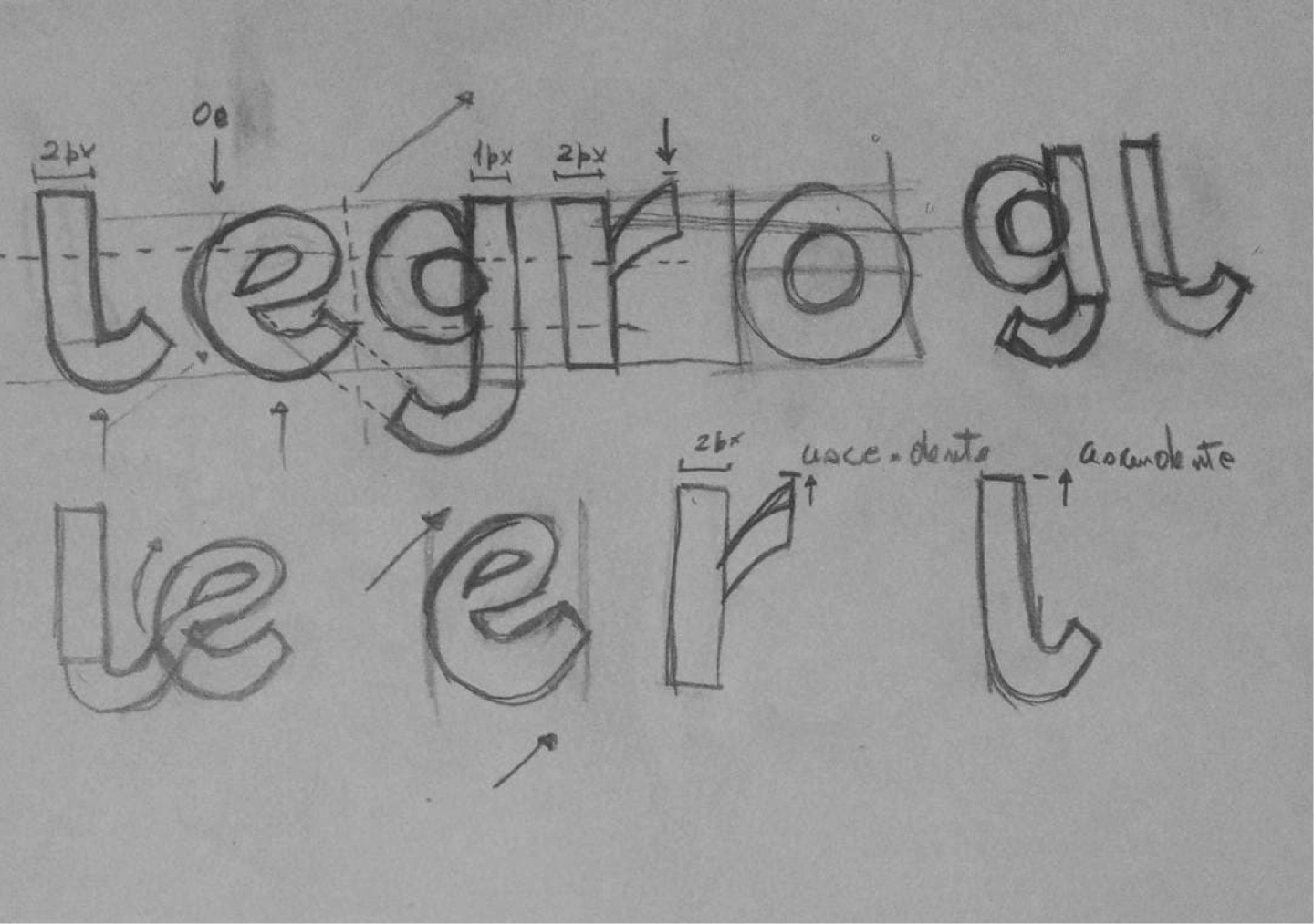 a drawing of a font that says,'the letter g is written in black