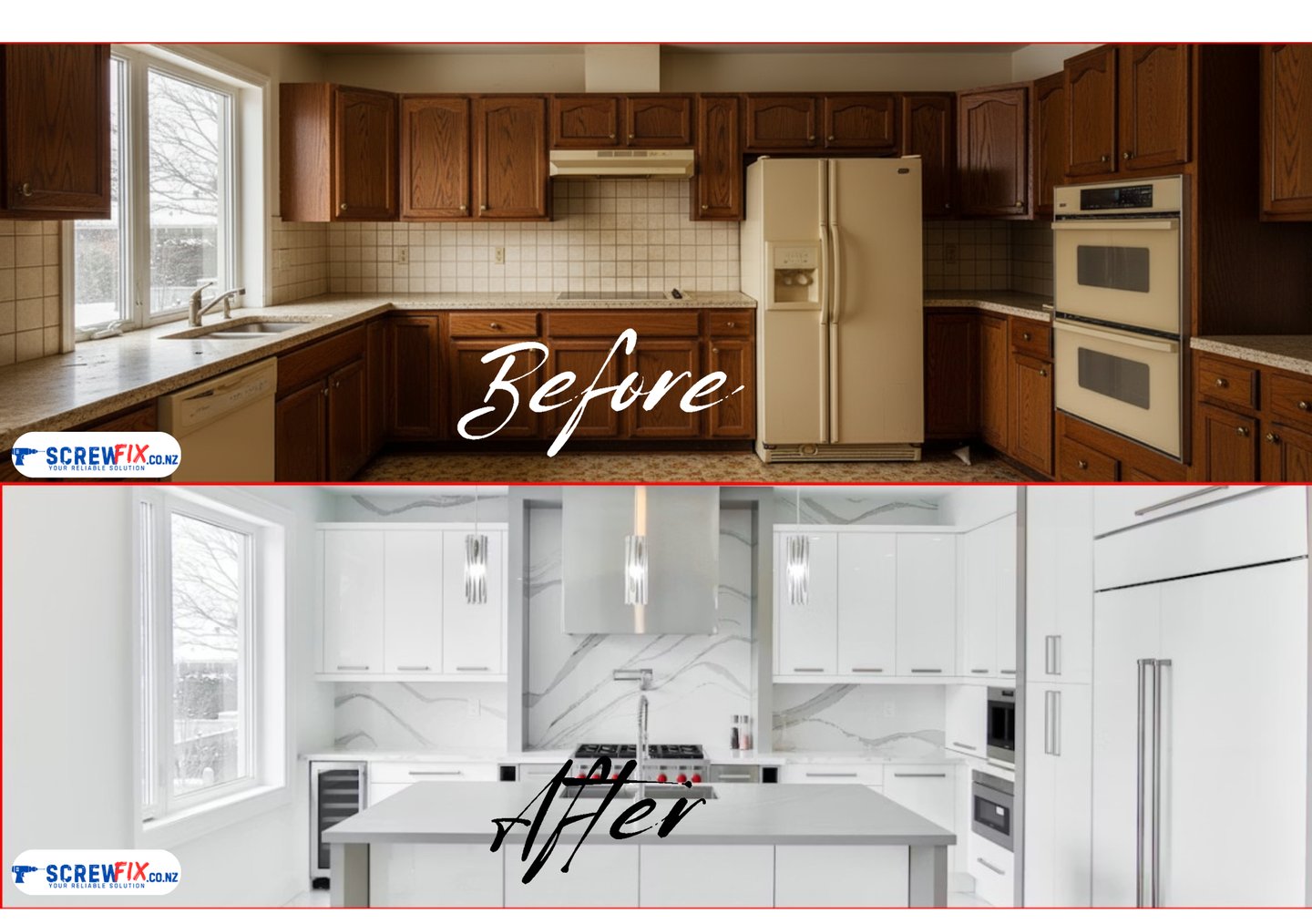 Before and after by Kitchenfix Screwfix 