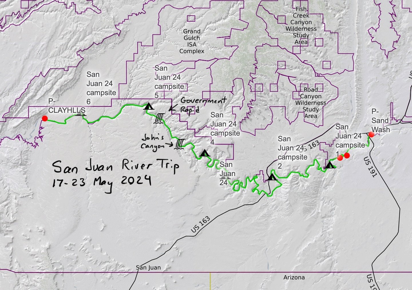 San Juan River Raft Trip May 2024