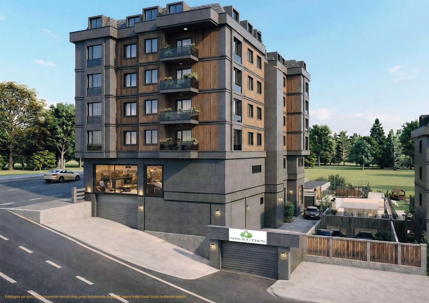 Arnavutköy Park Evleri otoparkı - Hasat İnşaat Arnavutköy satılık daire