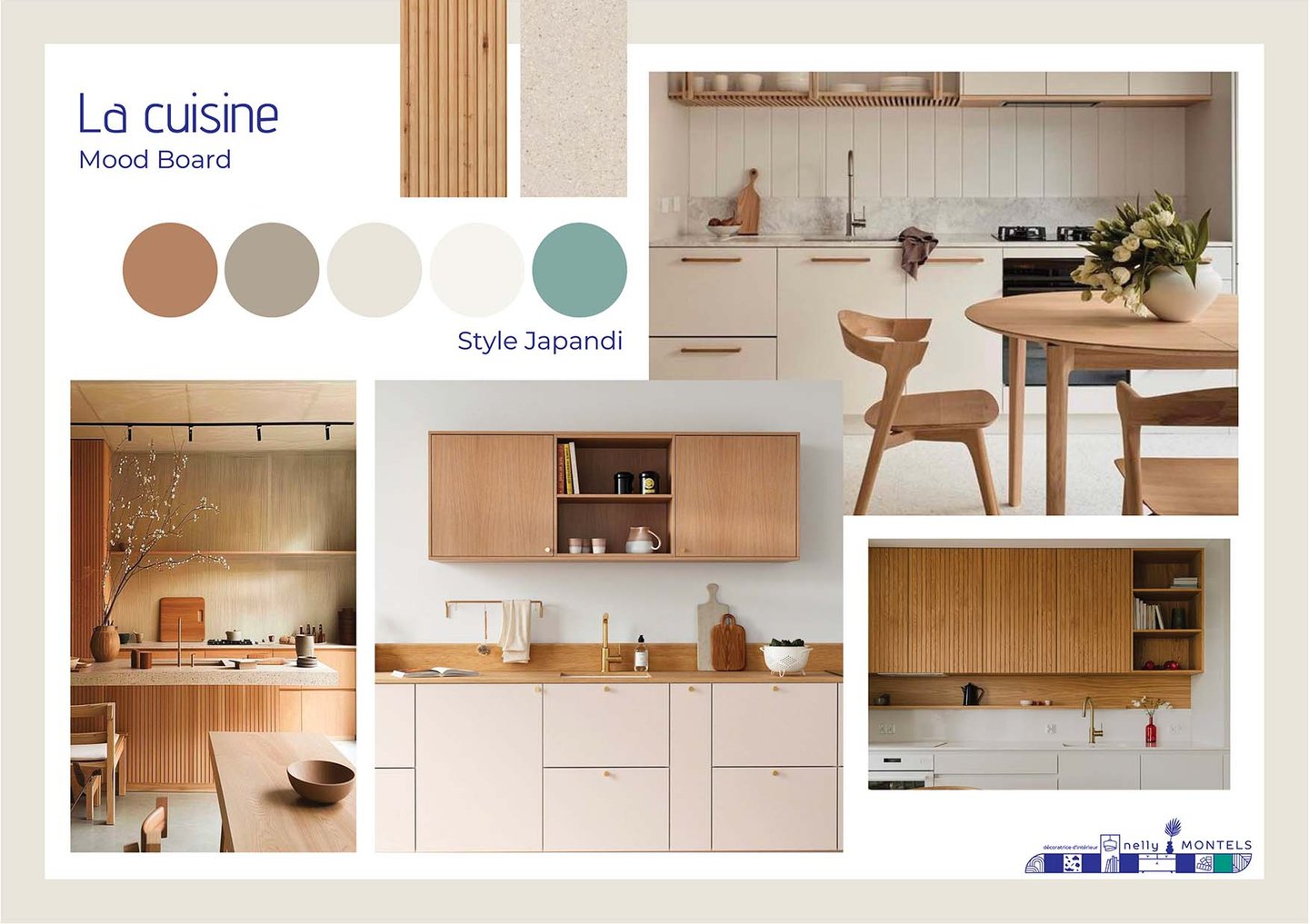 Mood board Style japandi cuisine