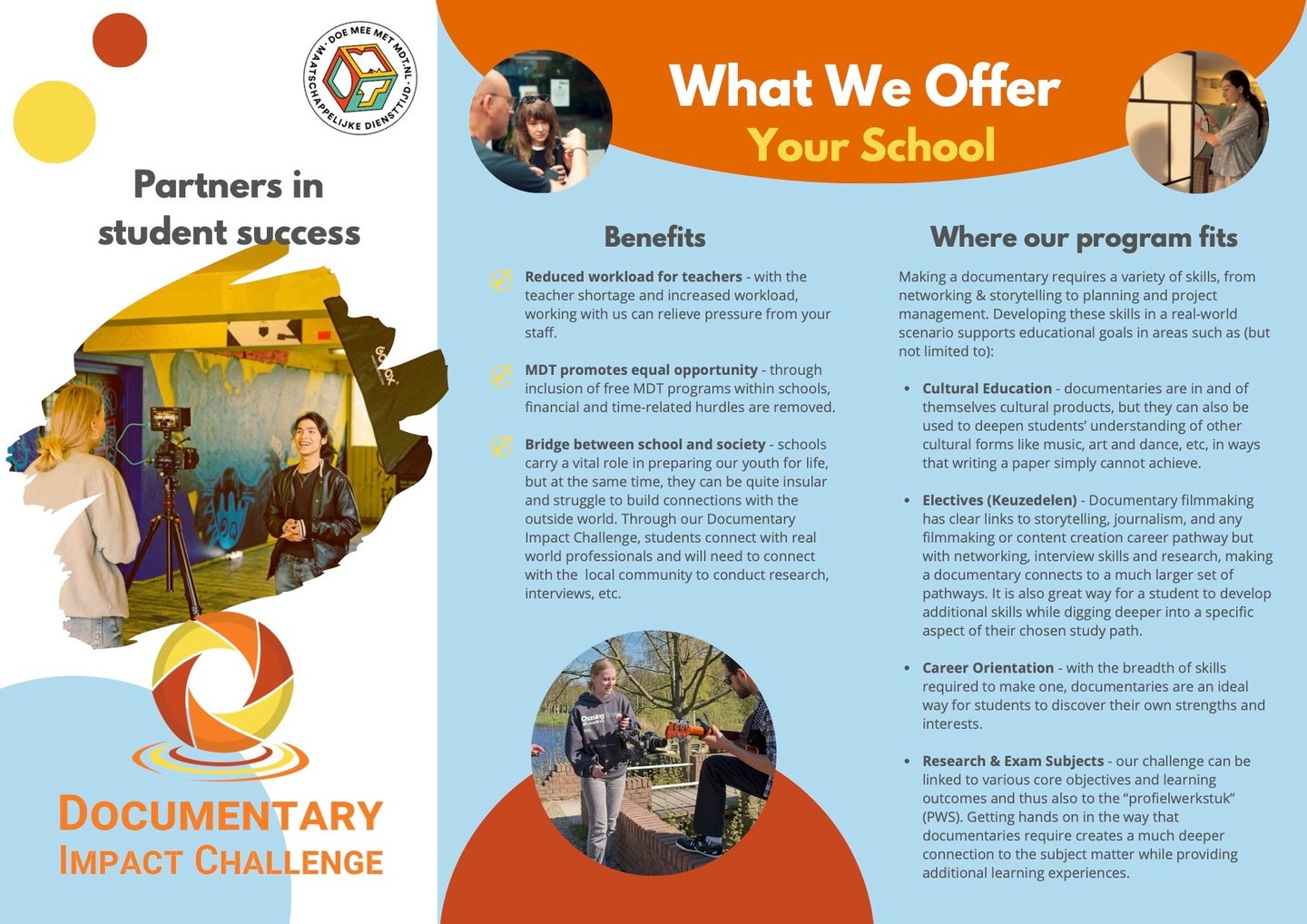 Brochure explaining benefits of our program for educational institutions