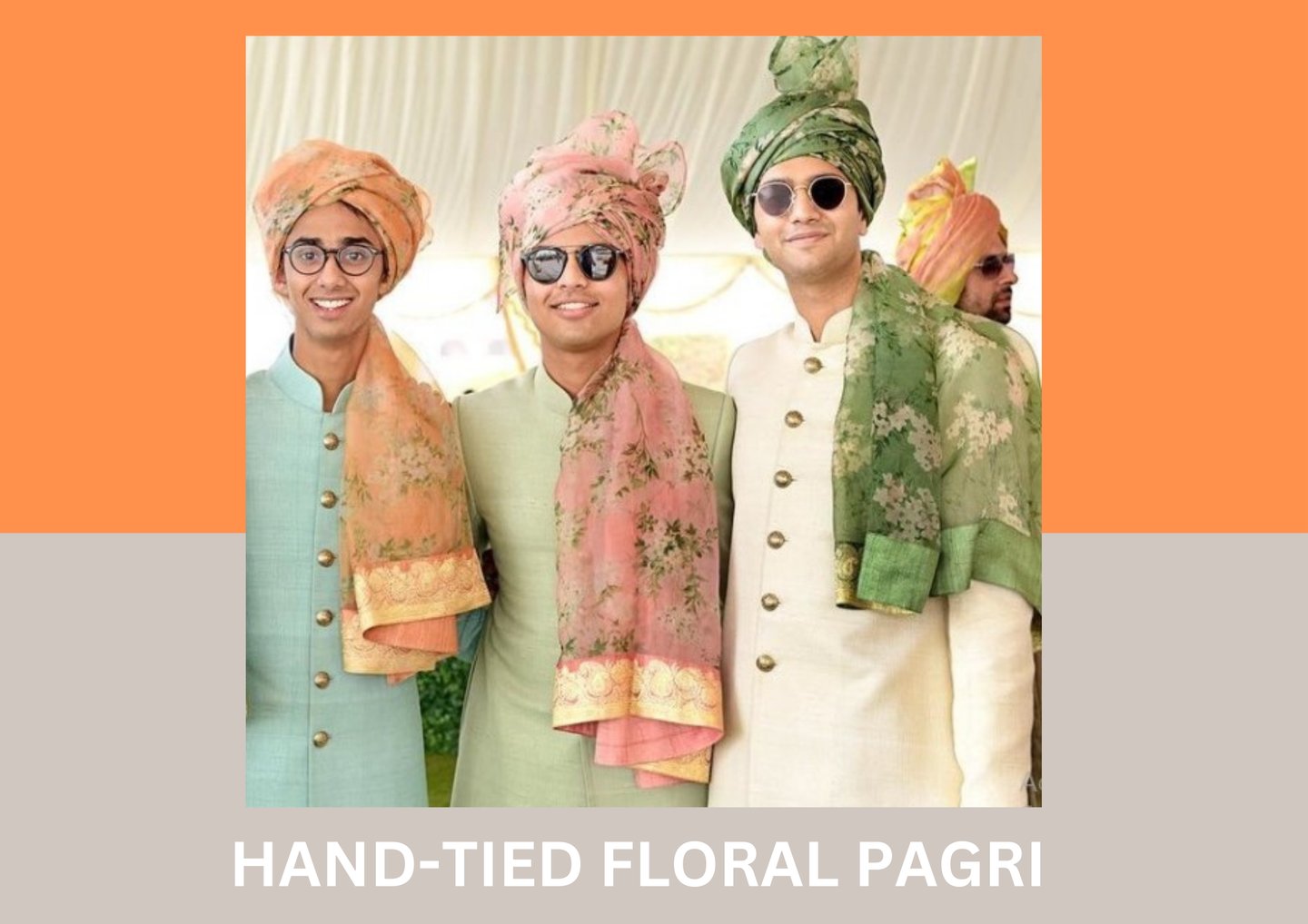 Hand-Tied floral pagri by geet events