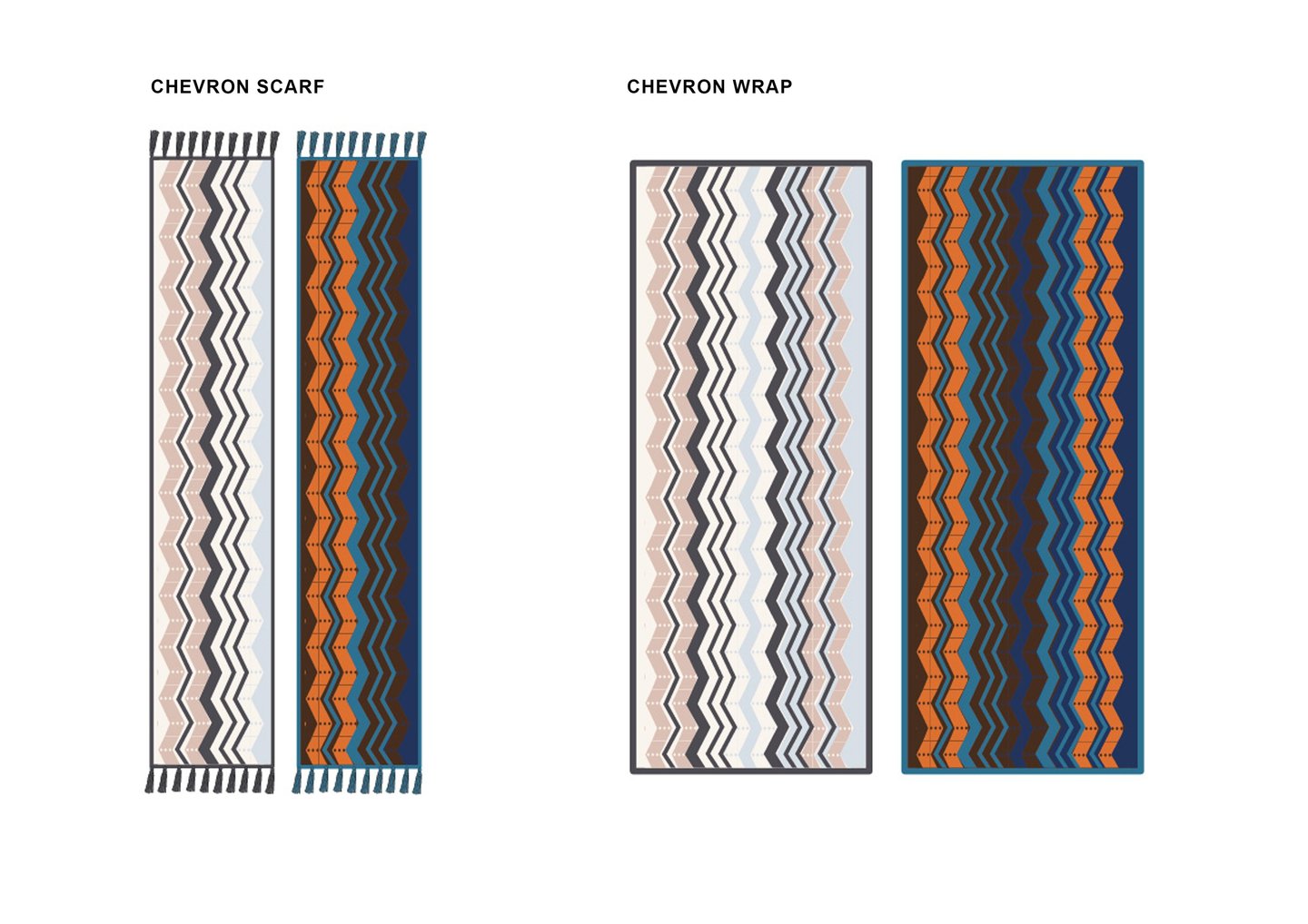 Sketches of Chevron Wrap - Australian Superfine Merino (ACS)