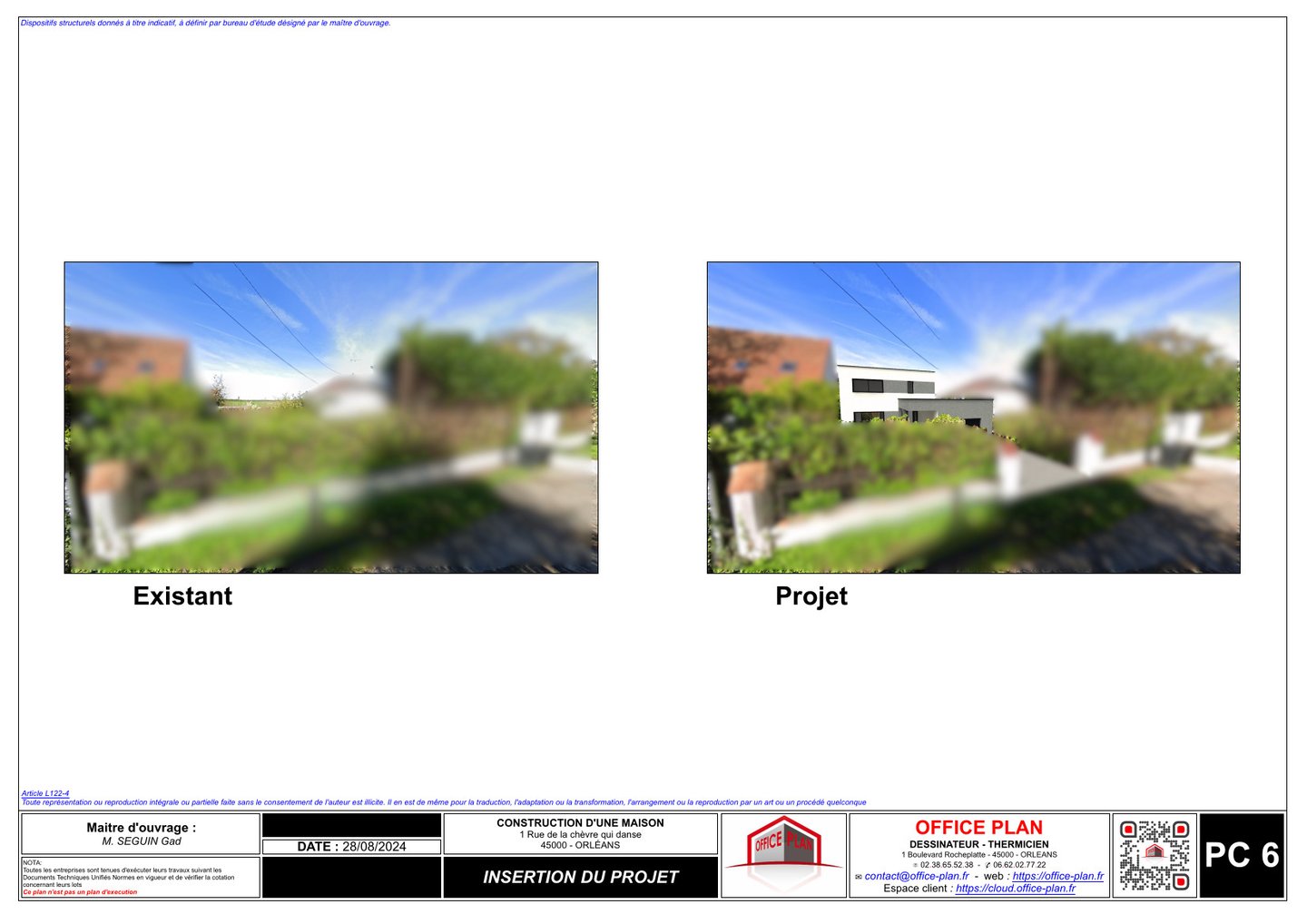 PC6 - insertion dans le site - permis de construire- office-plan orléans