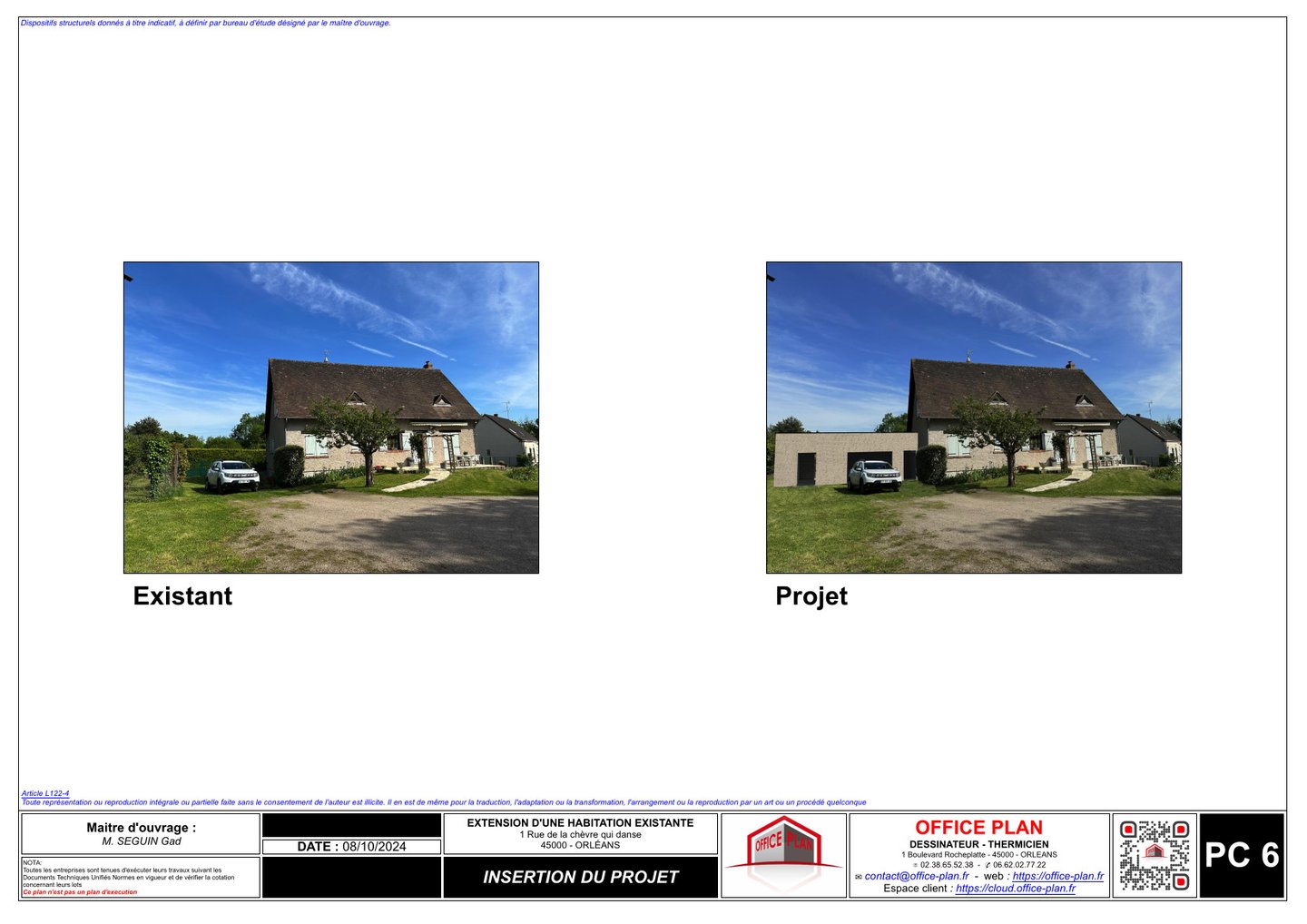 PC6 - Insertion dans le site - extension - permis de construire - office-plan orléans