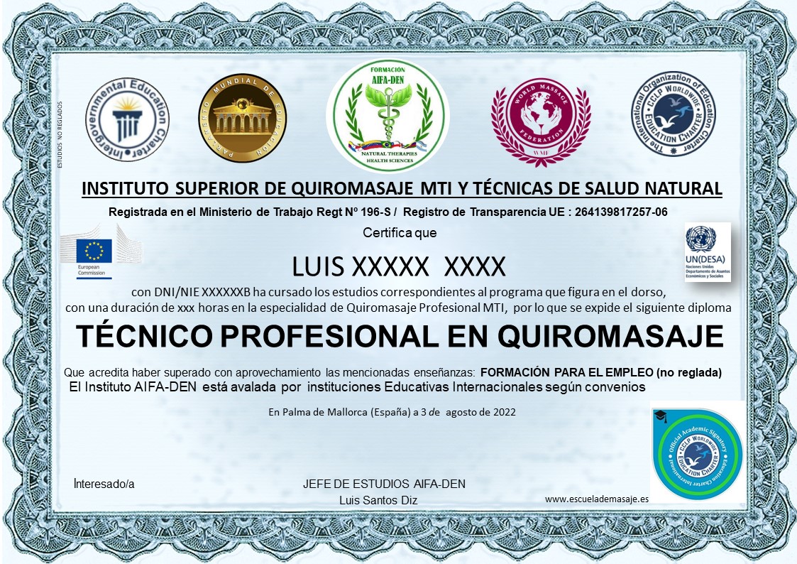 Diploma quiromasaje