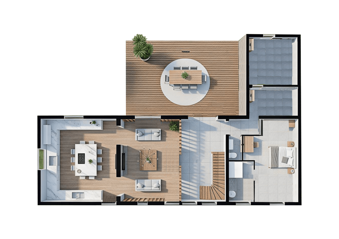 plan avec textures réalistes