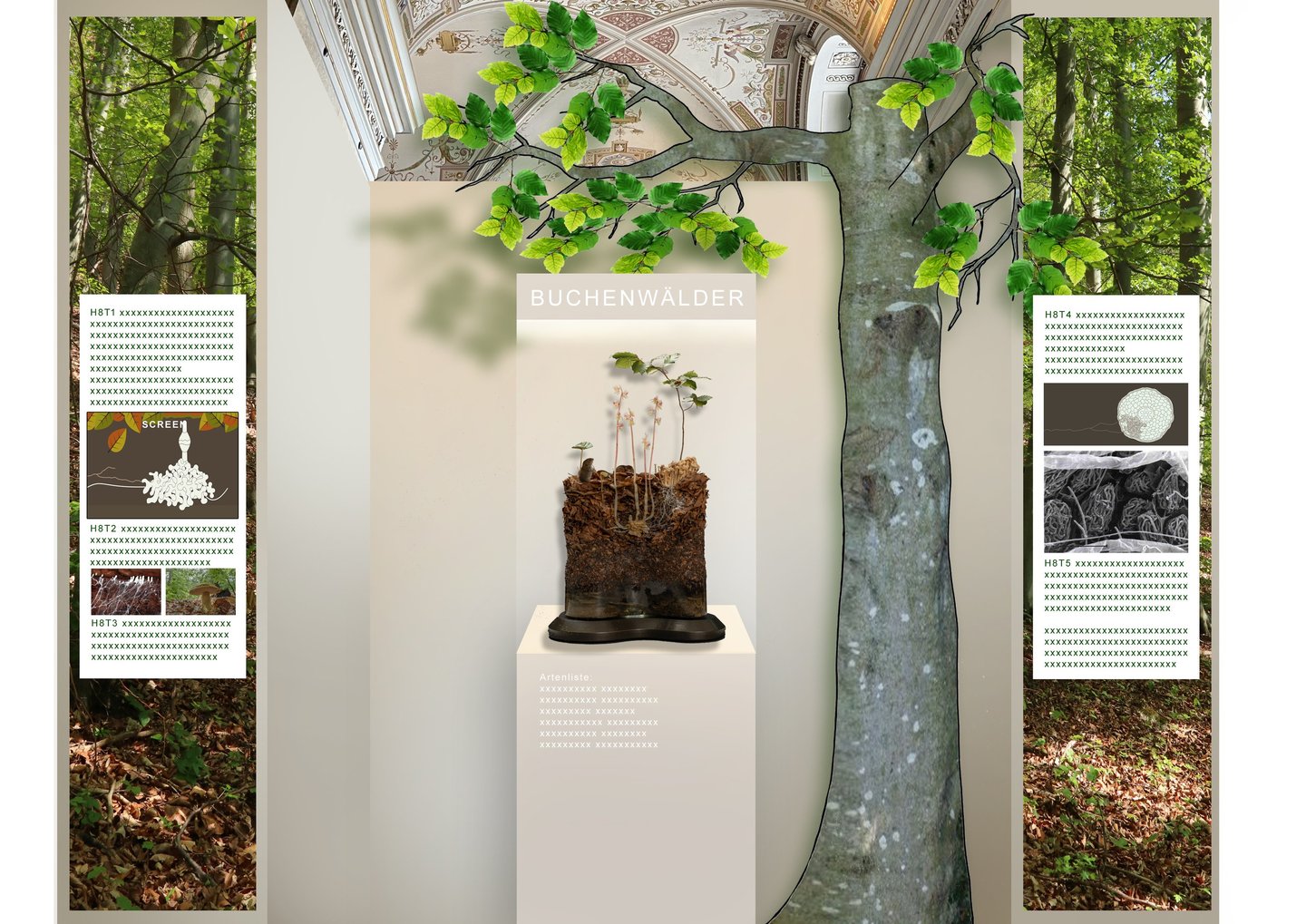 botanical diorama display made by sebastian brandt