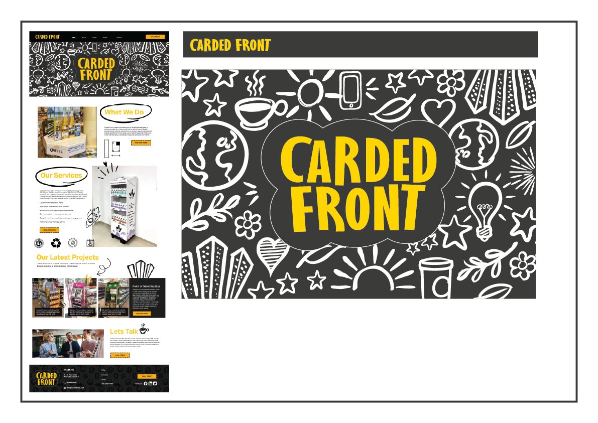 carded front web design mock up