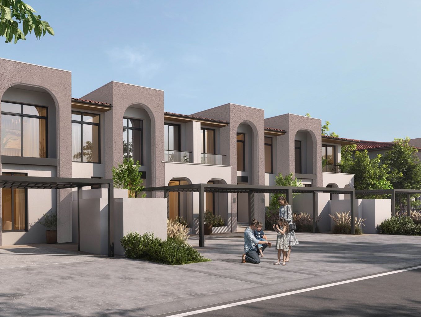Off-plan homes in Nawayef Village near park areas