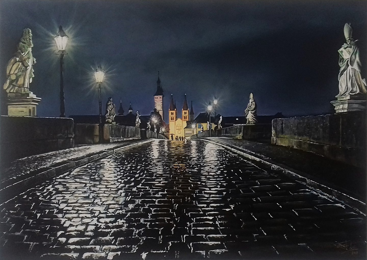 Álvaro Fernández Sáez Alte Mainbrücke Würzburg Nacht