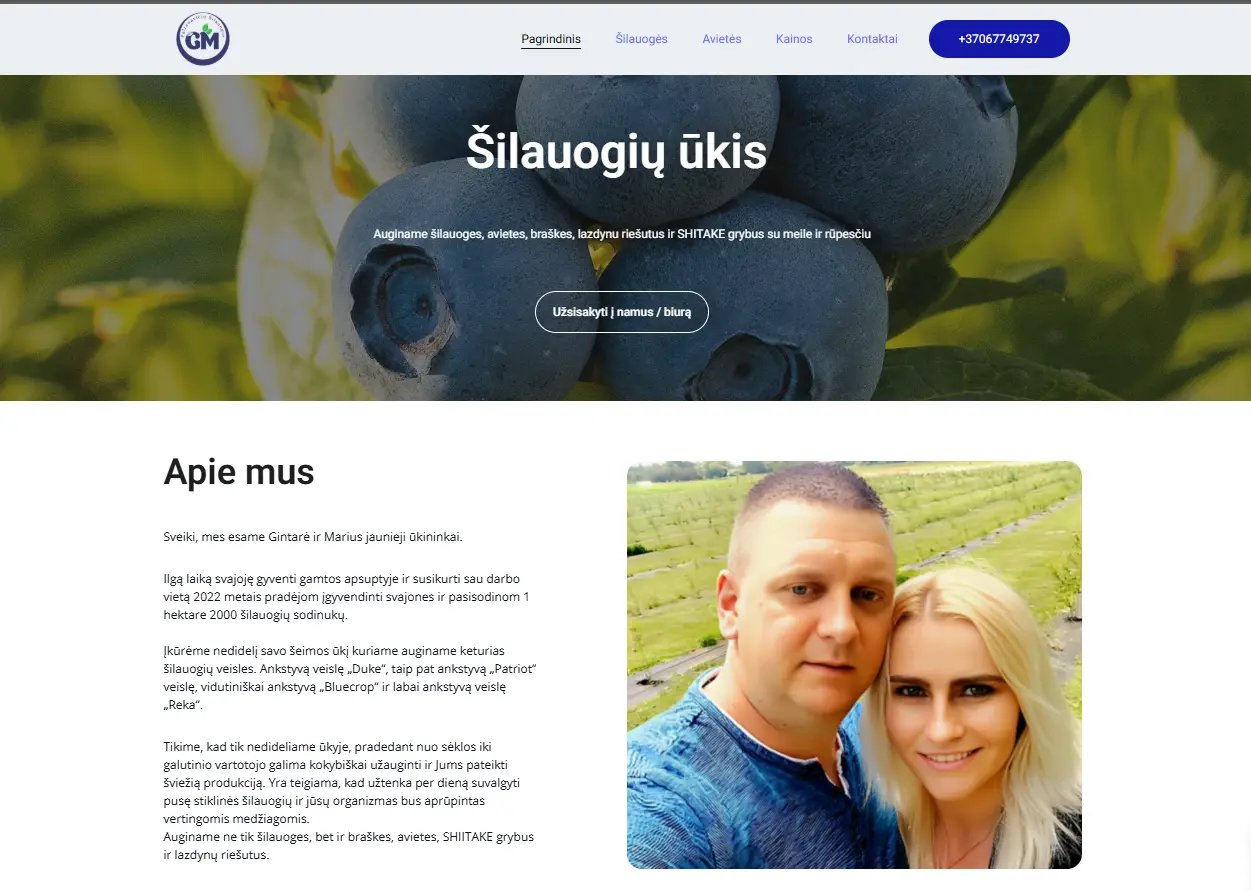 Interneto svetainė Paltanavičių šilauogės