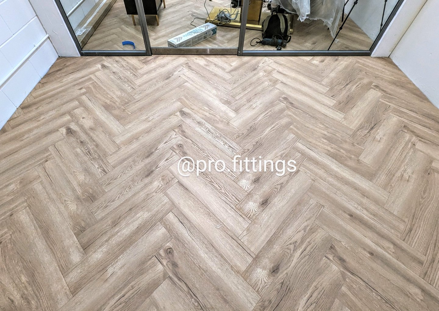 Herringbone flooring installed by Pro Fittings Ltd