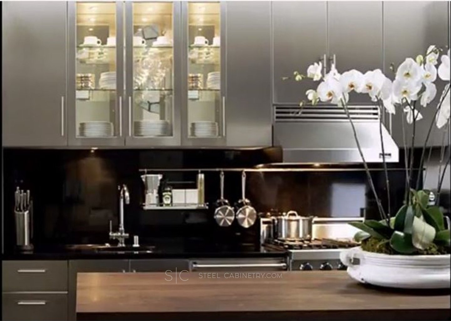 stainless steel upper cabinets