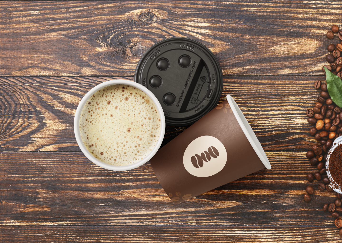 Equilibrium Coffee Shop cups en papier café