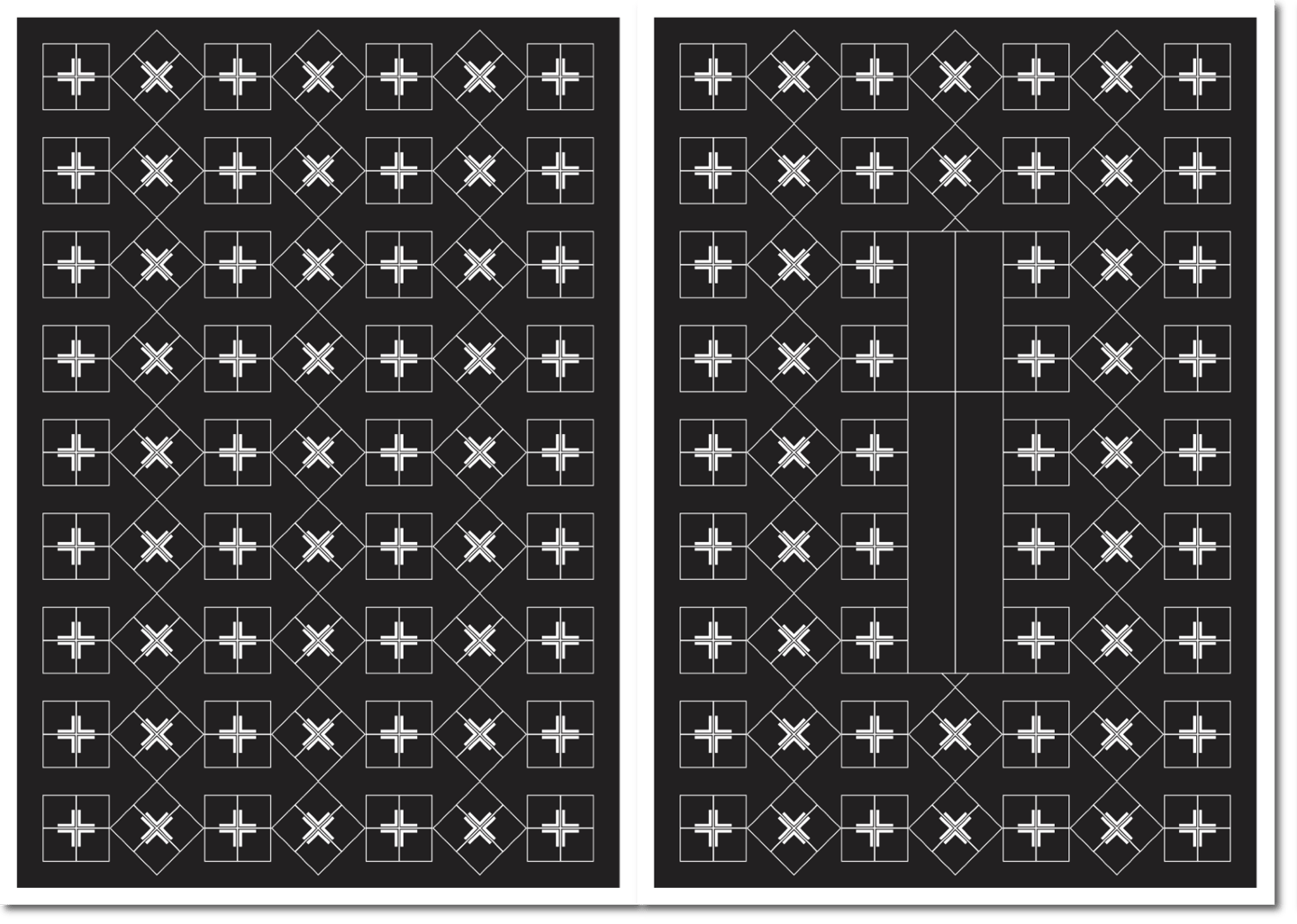 Geöffnete Klappkarte aus der Trauerkarten-Serie Zero