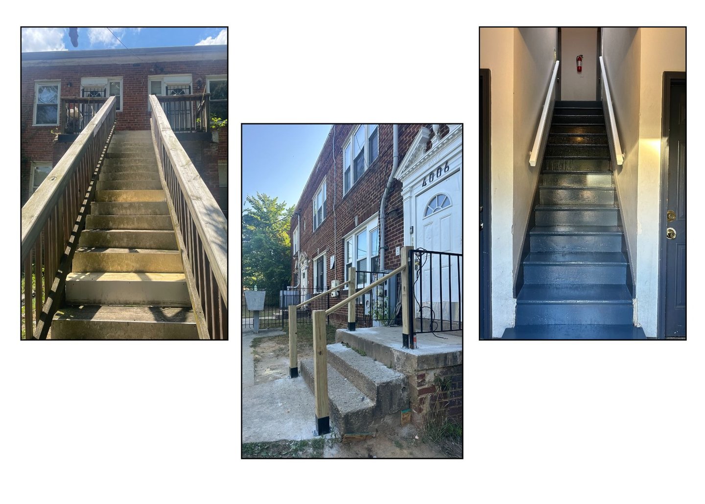 renovated stairs on an apartment building