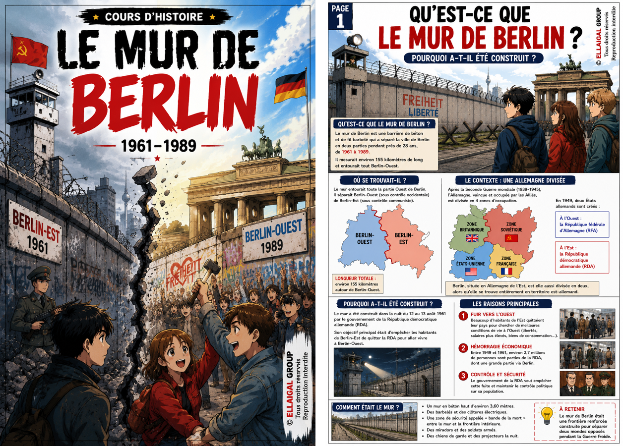 Extrait de la première page du cours sur le mur de Berlin