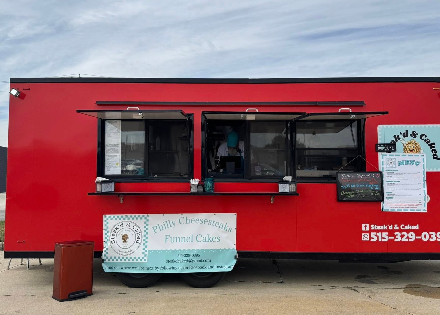 Rodney Niemier at trailer serving window