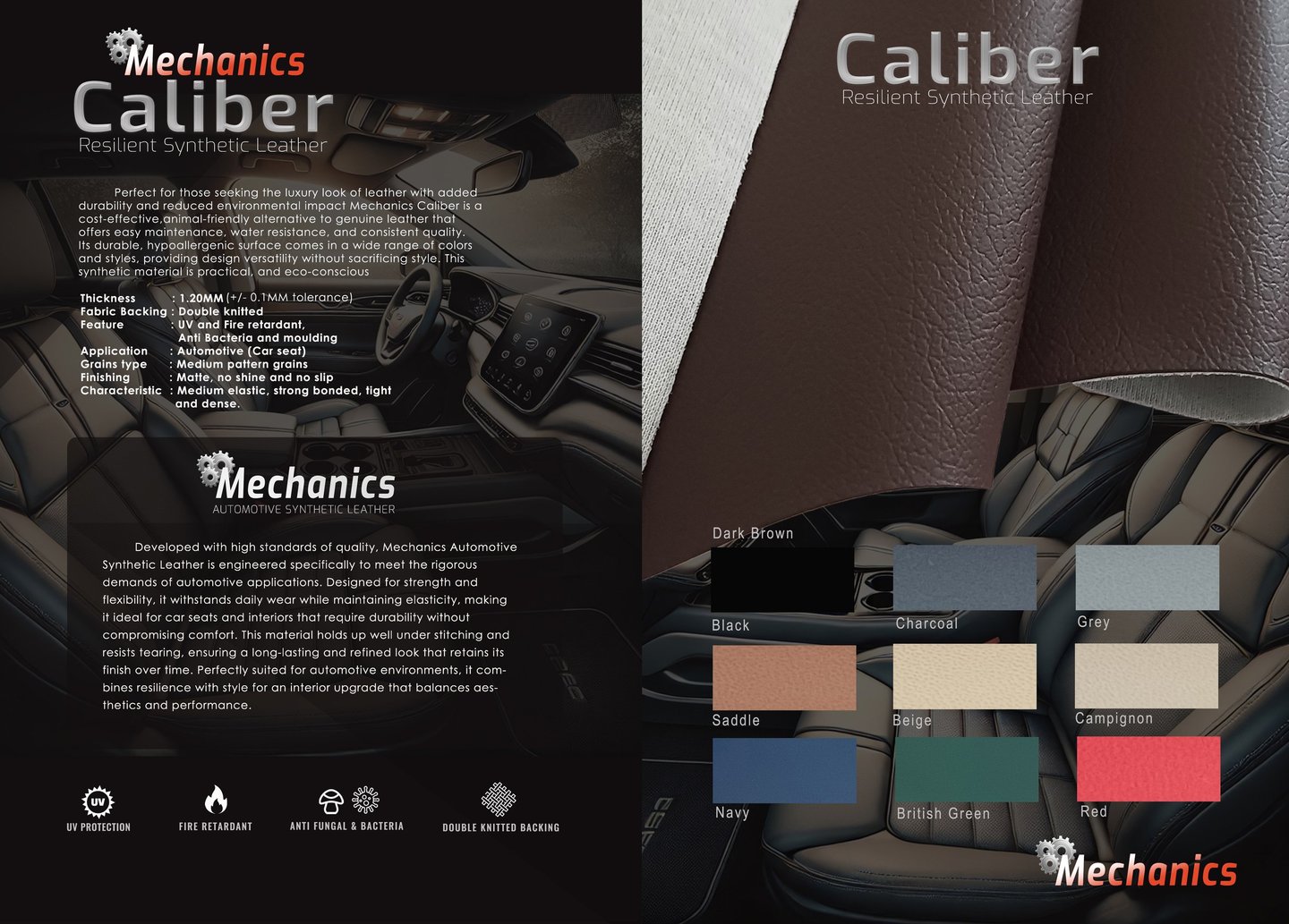 mechanics caliber synthetic leather for automotive bekleed seat cover kulit imitasi