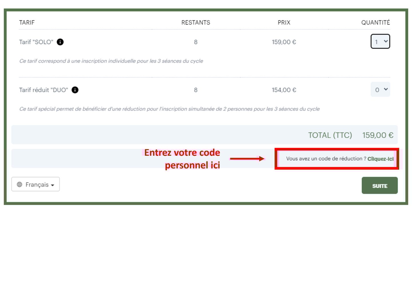 exemple utilisation code personnel cadeau oenologie dégustation vin lyon