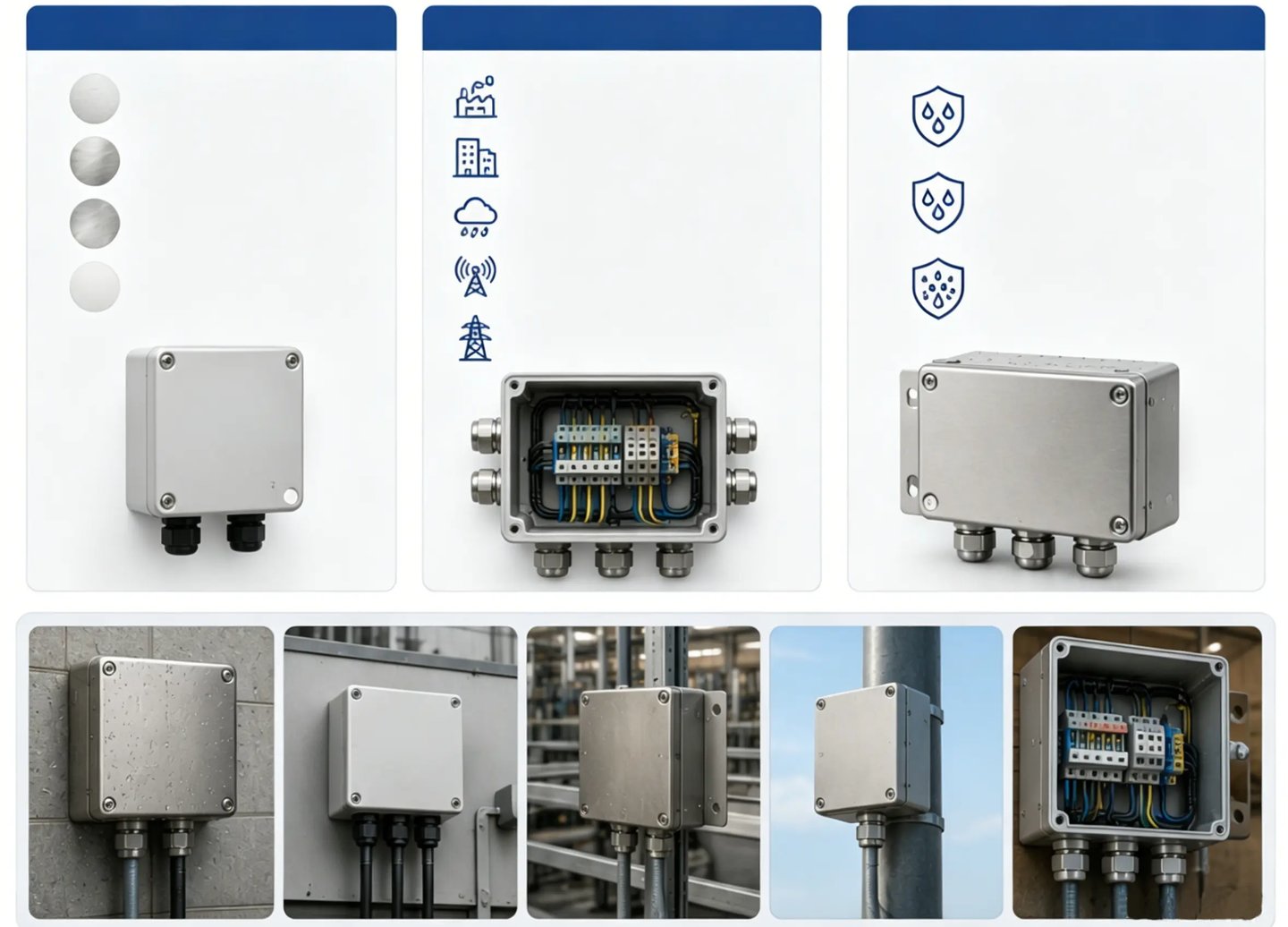 junction boxes Typical Applications
