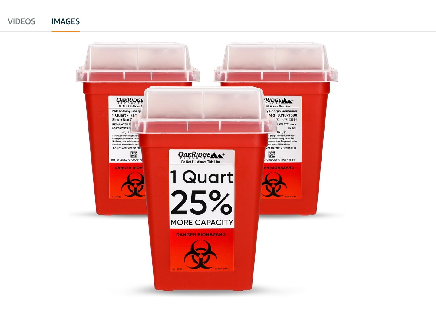 Sharps Container for Home Use and Professional 1 Quart (3-Pack)