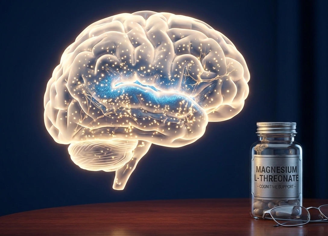 A brain and a Magnesium L Threonate vial