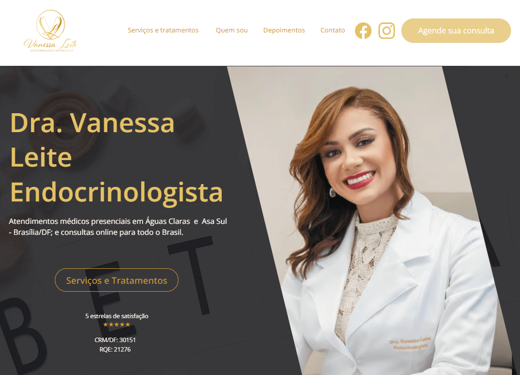 Site Dra. Vanessa Leite Martins Endocrinologista em Brasília DF