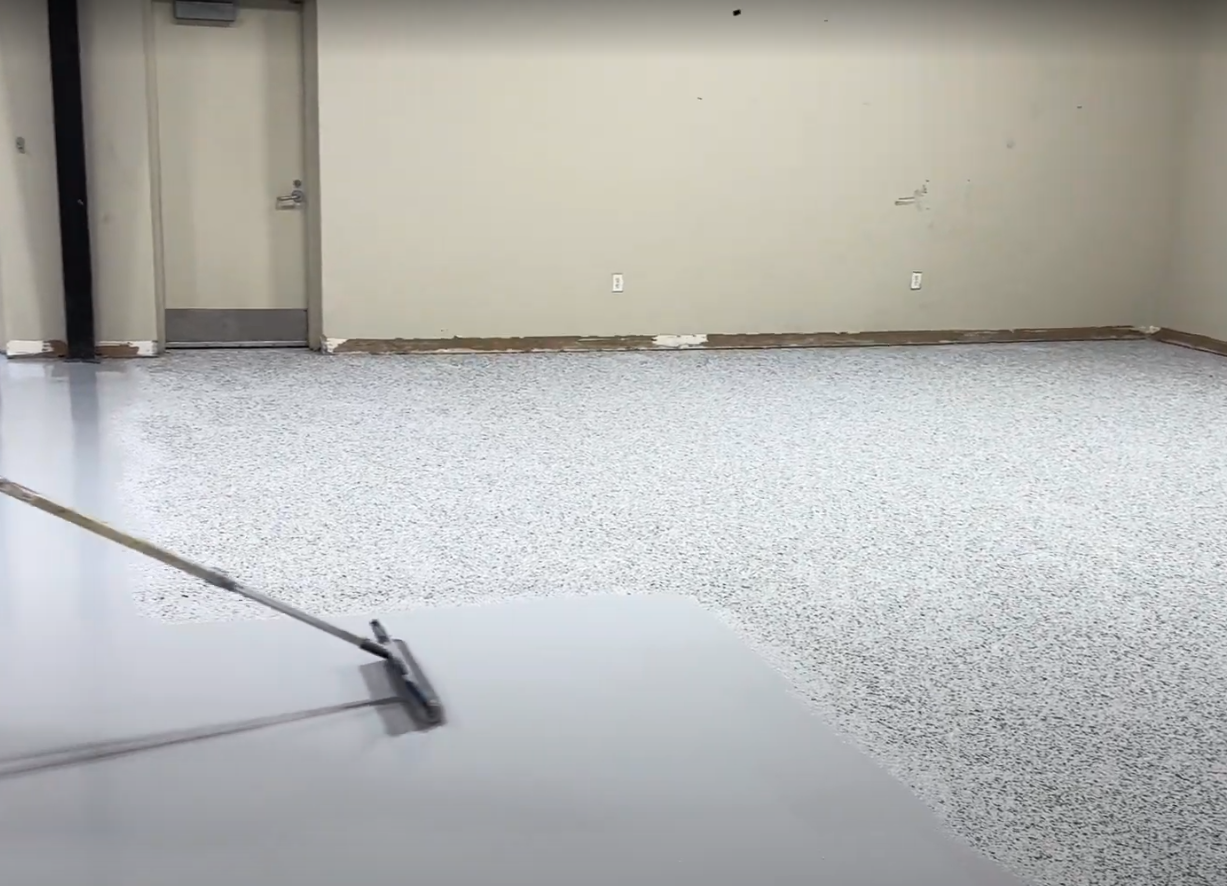 Roll out and flake the floor