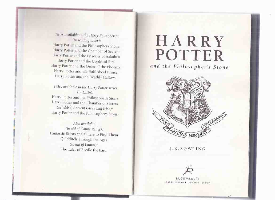 capa do livro Harry Potter e a Pedra Filosofal
