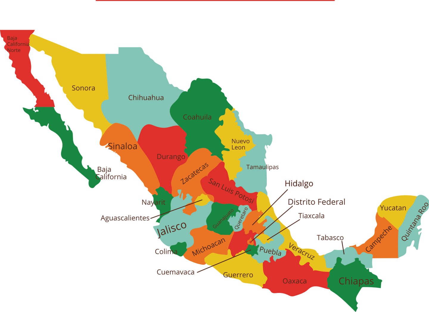 mapa de México con la distribución y envíos de Soldiaz Industrias